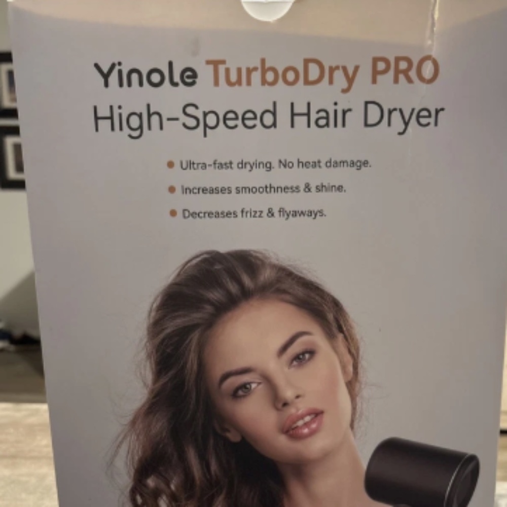 Yinole Hair Dryer Ionic Blow Dryer with Diffuser for Curly Hair, 1500W High